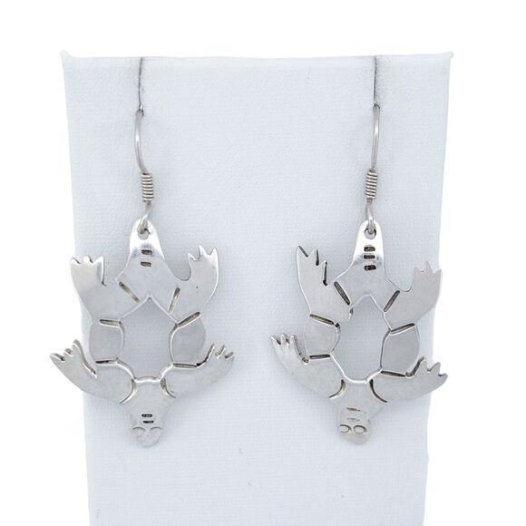 Vintage Mexico Taxco Sterling Silver 925 Turtle Dangle Earrings - Picture 2 of 8